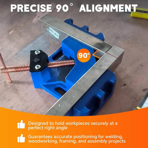 Two Pack Cast Iron Welders Angle Clamp Set For Heavy Duty Two Axis 90 Degree Right Angle Welding Clamp Self Centering Jig Fixture
