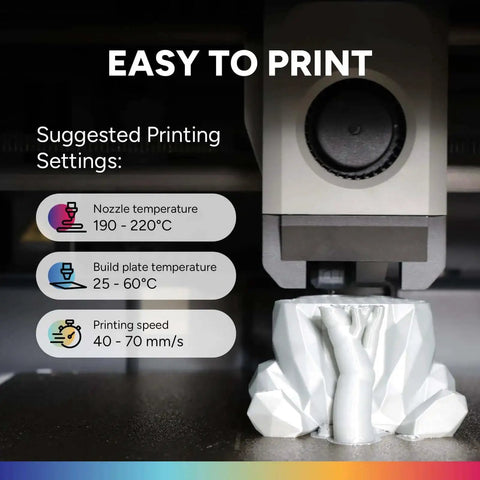 3D printer printing with 4 Pack Black PLA Plus Filament 1.75mm For Tough As Nails 3D Prints, print settings displayed on screen.