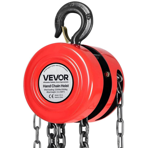 1 Ton Hand Chain Hoist With 10 Ft Lift Height And Galvanized G70 Chain, heavy-duty pulley for garage use