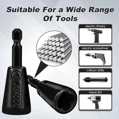 Multifunctional Wire Twister Tool Set For Drill with compatibility details for various tools including electric screwdrivers, drills.