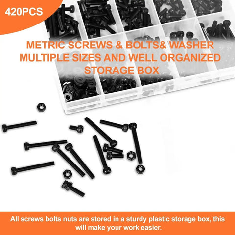M3 Hex Socket Head Cap Screw Kit For 3D Printing Premium 12 9 Grade Alloy Steel With Black Oxide Finish 140 Pcs