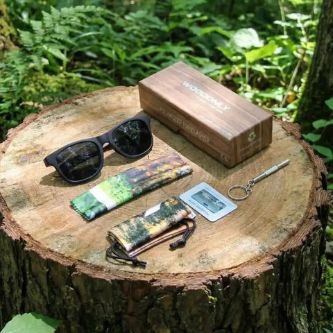 Walnut Wood Polarized Sunnies With Matte Finish Frame And Wooden Temples For Men And Women A Unique Gift For Outdoor Fans