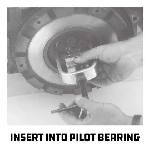 Hands using Pilot Bearing And Bushing Puller For Flywheels And Clutch Replacement With Deep Reach Fingers Heavy Duty Removal Tool