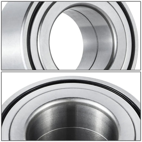 Factory Style Front Wheel Bearing For Your Ride Sonata Azera Tucson Optima Santa Fe Dodge Stealth 1991 To 2017 Driver Or Passenger Side Bare Steel Fits Both Front Wheels Easy Replacement Beefed Up shown in close-up with visible steel material.