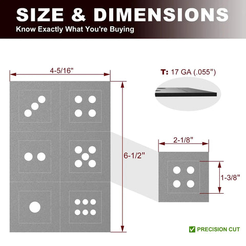 12-Piece Welding Practice Coupons In 17 Gauge Cold-Rolled Steel, Laser-Cut Plates For Ultra-Smooth Edges size dimensions chart