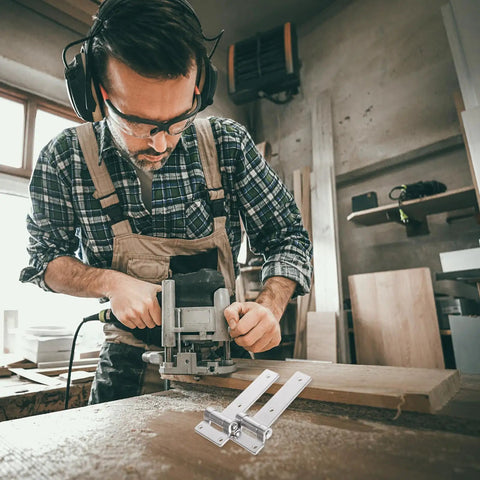 Heavy Duty Galvanized Steel Friction Hinges for Industrial Cabinets and Distribution Boxes 2 Pack on a workshop table