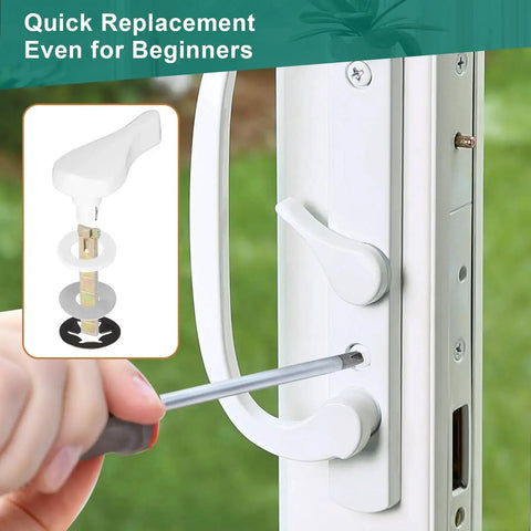Sliding Patio Door Thumb Latch Lever Replacement Kit Two Pack Fits Jeld Wen And Prime Line Surface Mount Handles white diecast