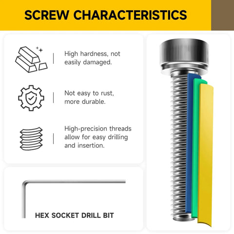 Screw characteristics with M3 Screw Kit 100 Sets Includes 304 Stainless Steel Socket Head Cap Screws 25mm With Nuts, Washers, Hex Spanner