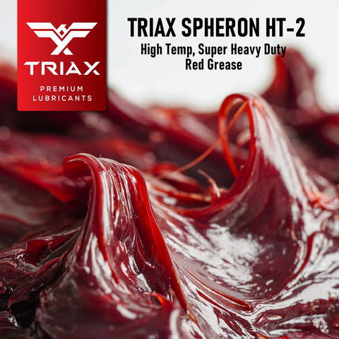 TRIAX Spheron HT-2 red grease tube, 14 oz, TRIAX logo on red packaging