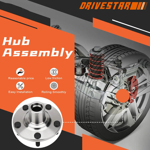 Front Left And Right Wheel Hub Assembly Pair For Toyota Camry 2004 To 2017 Highlander 2001 To 2011 Solara 2004 To 2008 Premium Replacement