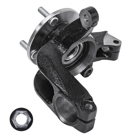 Front 2-Piece Steering Knuckles With Wheel Bearing Hubs Assembly For 2006-2011 Ford Focus Replacement Kit Includes Two Front Steering Knuckles And Hub Assemblies