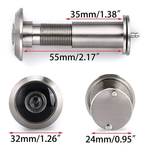 Solid Brass 220 Degree Door Viewer With Rotating Privacy Cover For Doors From About 1.38 Inches To 2.17 Inches Easy Install