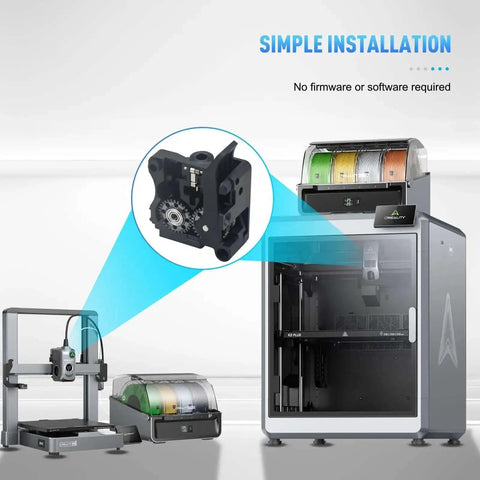 All Metal Extruder Gear Kit With DLC Coating And Perforated Lightweight Design For Creality 3D Printers installation view
