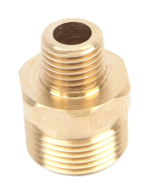 Pressure Washer Adapter Nipple M22M To One Quarter Inch Male NPT, Converts Metric Threads To Standard, Forney 75115