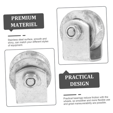 Heavy Duty Cast Iron V Groove Wheel For Garage Doors And Sliding Gates With Swivel Caster Bracket And Cable Pulley, side view