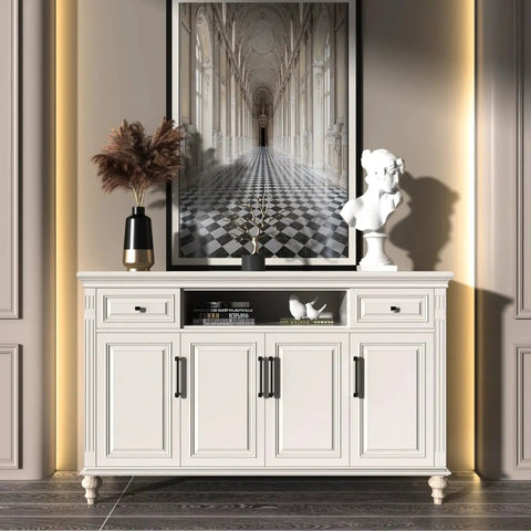 White cabinet with 5 Inch Cabinet Pulls 10 Pack Square Zinc Alloy Drawer Handles in Black and Brushed Nickel, decor accents on top