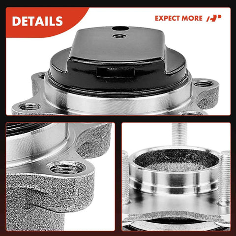Close-up of Rear Wheel Bearing and Hub Assembly Set for Nissan Rogue FWD 2008 to 2013 and Rogue Select 2014 to 2015