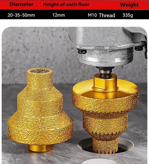 Diamond Core Stepped Pagoda Drill Bit With M10 Thread For Metal And Wood Enlarge Holes With Precise Beveling Chamfer