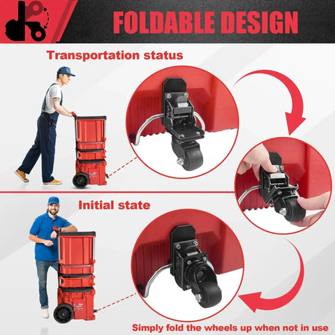 Milwaukee Packout Caster Wheel Kit With Front Wheels For Packout Rolling Toolbox Heavy Duty 200 Lbs Capacity Transport View