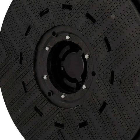 Close-up of bottom pad holder on Corded Dual Speed Floor Machine Workhorse With 20 Inch Cleaning Width Stainless Steel Build