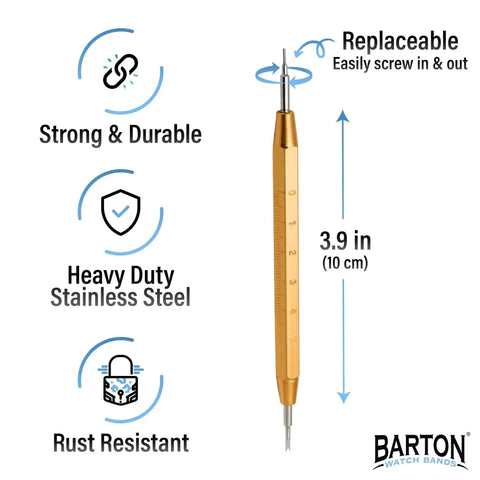 Stainless Steel Watch Link Removal Tool Kit With Built In Ruler For Quick Band Sizing Pin Extraction And Link Replacement Durable Precise Easy To Use All In One Pro Grade Watch Band Adjustment Tool with replaceable tips.