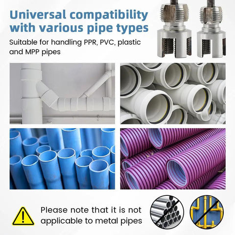 Thread Puller Pvc 3 In 1 Pipe Threader Kit With Internal And External Th...
