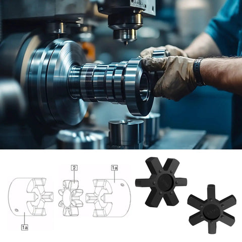 Flexible NBR Rubber Spider Center Insert For L Jaw Coupling Set, Solid Type Design Delivers Durable Vibration Dampening And Shock Absorption, Fits L Jaw Couplings, Black, 1 Pack XIKE.