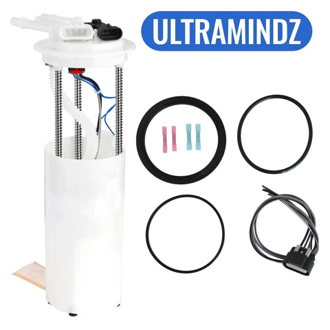 Plug And Play Fuel Pump Assembly For Buick Lesabre Park Avenue Cadillac Deville Seville Oldsmobile Aurora Pontiac Bonneville 3.8L V6 Or 4.6L V8 Engines 1998 To 2005 Fitment High Quality Replacement with seals and harness on white background.