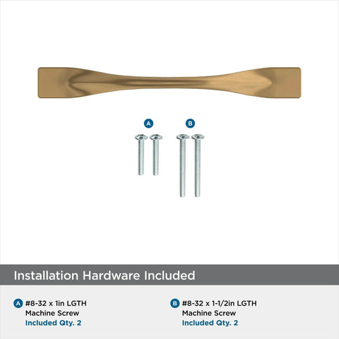 Champagne Bronze Uprise Cabinet Pull For Kitchen And Bath, Six And Five Eighths Inches Overall Length, 3-3/4 Inch Center To Center