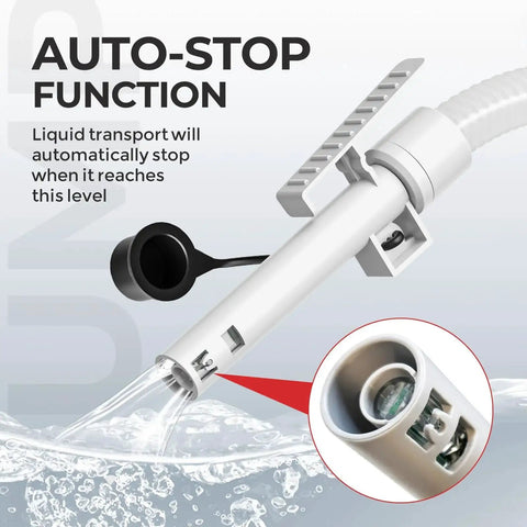 Rechargeable Fuel Transfer Pump With Auto Stop Sensor For Fast 3.2 GPM Flow Portable Gas Can Pump details with sensor feature.