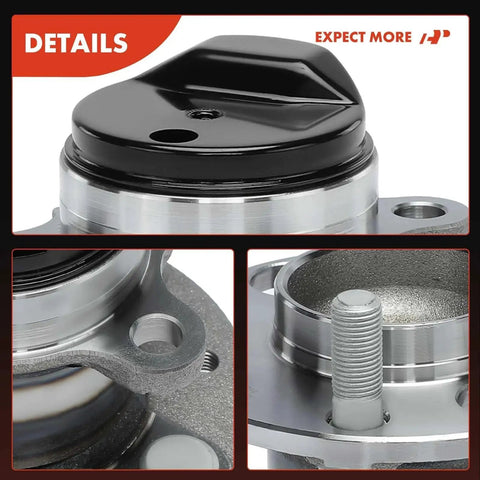 Close-up details of Rear Wheel Bearing And Hub Assembly Set For Nissan Versa And Kicks 2020-2024 4 Lug 2 Pack