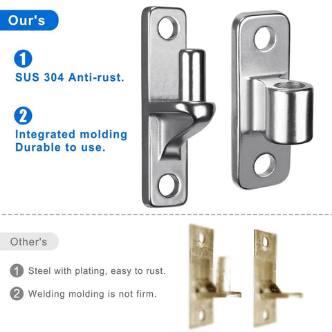 Image showing Heavy Duty 304 Stainless Steel Gate Hinges Non Welded One Piece Design Wall Mount Hinges with Five Eighth Inch Pin.