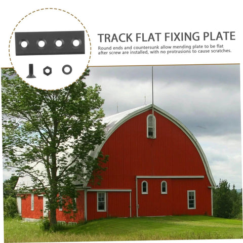 Beefy Track Fixing Connector For Barn Door Track And Sliding Gate Hardware Black Heavy Duty Bracket Set.