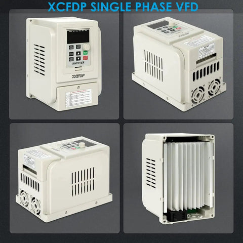 220V Single Phase To 3 Phase VFD Inverter For Spindle Motors, 2.2 kW 3 HP 12 A, Compact design with control panel view