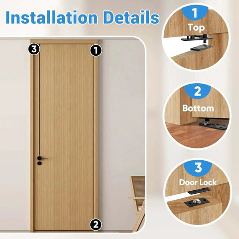 Installation details for Stainless Steel Hidden Door Hinge Pivot For Secret Rooms And Concealed Bookcase Heavy Duty Built To Last