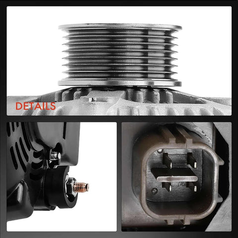 Details of Drop-In 12V 105 Amp Clockwise Alternator For Honda Accord 2003-2007, Civic 2006-2011, CR-V 2007-2011, Element 2003-2011, Acura TSX CSX 2004-2008 With 2.0L Or 2.4L Engines Replacement 1042104732 High-Performance Auto Part.