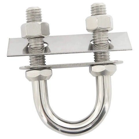 Stainless Steel Bow And Stern Eye U Bolts With Nuts And Washers One Half Inch Diameter Four And One Quarter Inch Thread Length Two Pack
