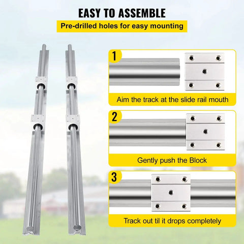 Heavy Duty Linear Rail Kit SBR20 1200mm With Four SBR20UU Bearing Blocks for DIY CNC assembly instructions