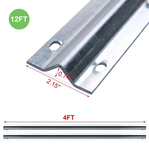 12 Foot Galvanized Inverted V Track Kit With Three 4 Foot Tracks And Mounting Hardware Heavy Duty Steel Rail For Sliding Driveway Gates Barn Doors And Outdoor Applications Smooth Quiet Operation And Rust Resistant