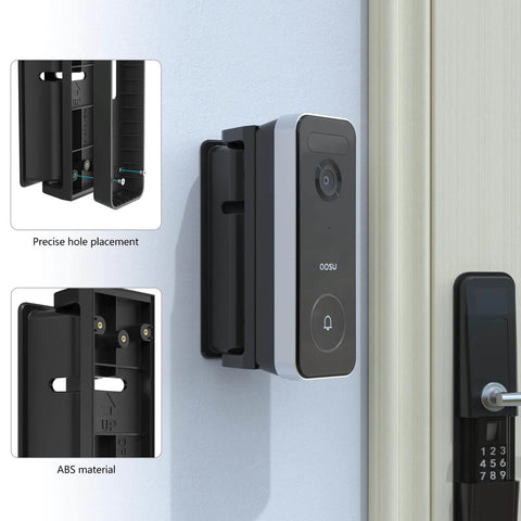Adjustable 0 To 90 Degree Left And Right Angle Mount For AOSU Video Doorbell Ultra Pro SE Black No Hassle Install Tilt Bracket on wall
