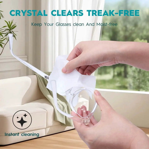 Using Large Lens Wipes 5.1x5.9 400 Count Pre Moistened For Eyeglasses And Devices to clean eyewear.