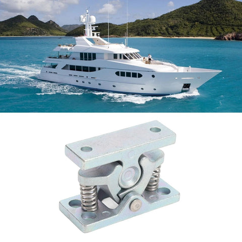 Spring Loaded Door Stop And Lock Catch Pair With Dual Roller Design Heavy Duty Zinc Alloy For Boat RV Trailer And Yacht Use