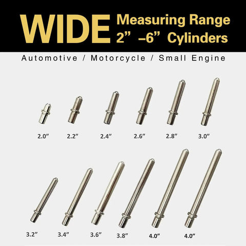 Extension rods for Dial Bore Gauge Set For Machinists, 2 To 6 Inch Range With 0.001 Inch Accuracy, various sizes shown.