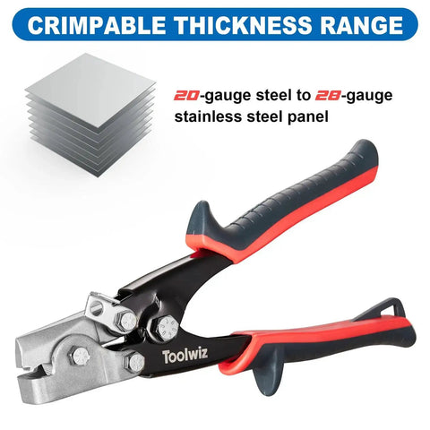 Snap Lock Punch Tool For Sheet Metal And Ductwork Drop Forged Steel Jaw Eight Point Five Inch Crimping Tool for crimping sheet metal