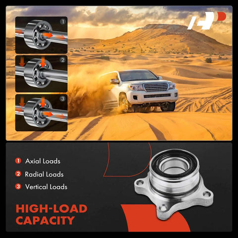 Rear Left Wheel Bearing And Hub Assembly For Toyota Tundra 2007 2020 Beefed Up Heavy Duty Replacement with load capacity details.