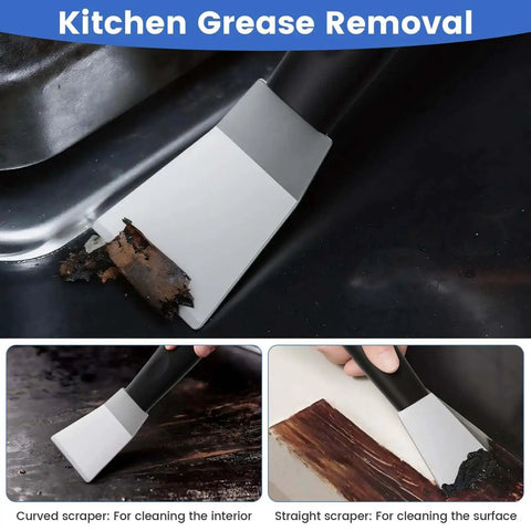 Beefy Dual Edge 3D Printer Scraper Kit with Curved and Straight Blades, metal scrapers used for kitchen grease removal