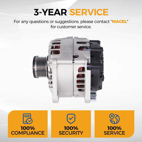 New 12V 120Amp Alternator Fits 2007 2010 Nissan Altima 2.5L, 2010 2013 Rogue, 2014 2015 Rogue Select, and 2007 2012 Sentra Replacement, side view