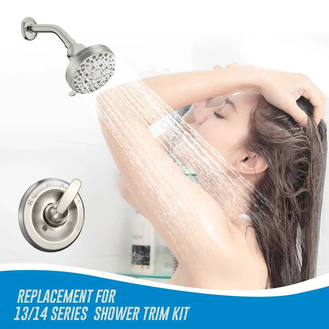 Brushed Nickel Single Handle Shower Trim Kit For Delta R10000 Series Valves T13010 Replacement with Cartridge Included