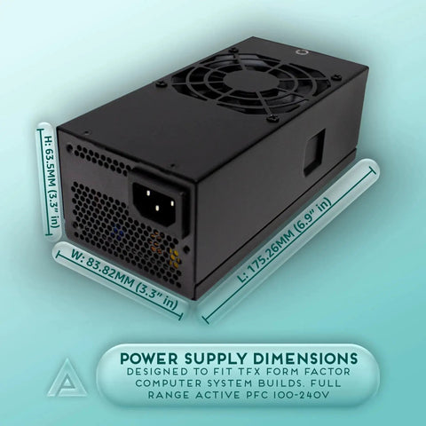 Tiny But Mighty 500W TFX Power Supply With Fixed Cables Full Range Active PFC 90 264V 80mm Fan