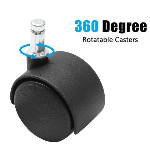 Five Pack 1.5 Inch Swivel Caster Wheels With M8 Circlip Stem 8mm By 20mm, Heavy Duty Nylon Replacement For Furniture Tables Cabinets Shelves